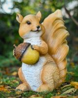 "Caper" the Handpainted Fibreglass Squirrel Garden Sculpture in situ