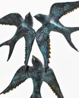 "Celestial Ascent" Cast Brass Sculpture close up on wings