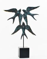 "Celestial Ascent" Cast Brass Sculpture front view