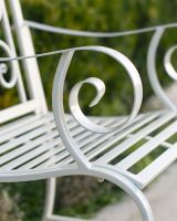 ‘Chateau’ Wrought Iron Garden Chair detailed view of scrollwork on arm rest ‘Chateau’ Wrought Iron Garden Chair detailed view of scrollwork on arm rest