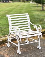 Cream “Chatham" One Seater Park Bench in Situ