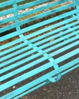 Close-Up of Wrought Iron Structure in Green Finish Close-Up of Wrought Iron Structure in Green Finish