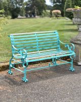 Green “Chatham" Two Seater Park Bench in Situ Green “Chatham" Two Seater Park Bench in Situ