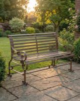 "Chatham" Two Seater Garden Bench - Rustic ai illustration 