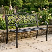 "Chelford" Powder Coated Black Garden Bench Digital illustration "Chelford" Powder Coated Black Garden Bench Digital illustration