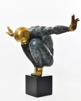 "Continuum" Cast Brass Home Sculpture side angle