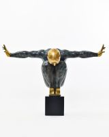 "Continuum" Cast Brass Home Sculpture front view