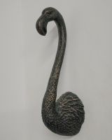"Coral" Flamingo Wall Art in Cast aluminium - Verdigris on white wall "Coral" Flamingo Wall Art in Cast aluminium - Verdigris on white wall