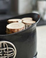 Close-Up of “Cynbel Kiln” Celtic Log & Coal Holder