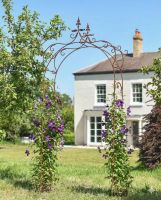 "Dover" Ornate Rose Arch in a Rustic Finish with Flowers