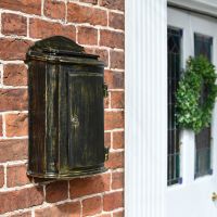 Antique Bronze Wall Mounted Post Box in Situ Next to the Front Door