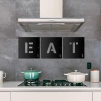 "EAT" Black Scrabble Square Letters in situ in the Kitchen "EAT" Black Scrabble Square Letters in situ in the Kitchen