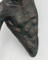 "Edge" Cast Aluminium Wall Art in Verdigris Finish close up of torso