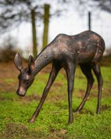 "Ember" the Cast Aluminium Grazing Doe Garden Sculpture "Ember" the Cast Aluminium Grazing Doe Garden Sculpture