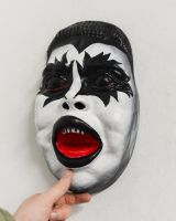 "Encore" Face Modern Cast Aluminium Wall Art with hand in shot for scale