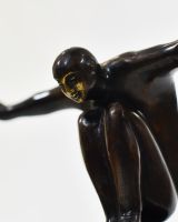 "Equilibrium" Cast Brass Interior Sculpture close up of head