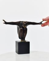 "Equilibrium" Cast Brass Interior Sculpture with hand in shot for scale