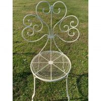 “Evelyn Grace” Wrought Iron Heart Back Chair “Evelyn Grace” Wrought Iron Heart Back Chair