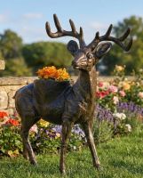 "Ezra" Stag Garden Sculpture and Planter digital illustration