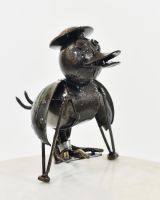 "Flap" Injured Duck Scrap Metal Sculpture facing left