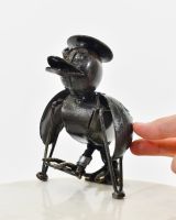 "Flap" Injured Duck Scrap Metal Sculpture hand in shot for scale