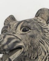 "Flint" the Bear Cast Aluminium Wall Art close up of eye