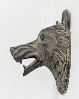 "Flint" the Bear Cast Aluminium Wall Art side view of wall art