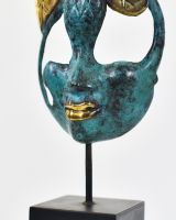 "Flora"s Whisper" Cast Brass Interior Ornament close up of face