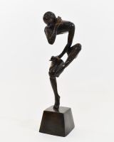 "Fractured Humanity" Cast Brass Sculpture facing right