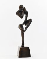 "Fractured Humanity" Cast Brass Sculpture facing left