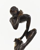 "Fractured Humanity" Cast Brass Sculpture close up