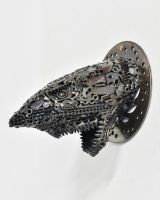 ‘Gears of the Deep" Upcycled Metal Wall Mounted Shark Bust main image