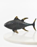 "Gilded Glider" Tuna Ornament in Cast Brass