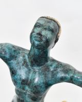 "Golden Offering" Cast Brass Sculpture close up of head