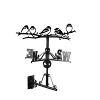 Group of sparrows weathervane on a white background