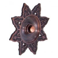 “Hallowed Helia” Antique Copper Burning Sun Bell Push “Hallowed Helia” Antique Copper Burning Sun Bell Push