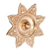 “Hallowed Helia” Polished Brass Burning Sun Bell Push “Hallowed Helia” Polished Brass Burning Sun Bell Push