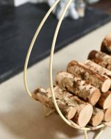 Close-Up of “Harewood Park” Cream Contemporary Log Rack & Holder Close-Up of “Harewood Park” Cream Contemporary Log Rack & Holder