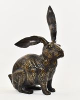 "Heathland Herald" Cast Brass Alert Hare Sculpture