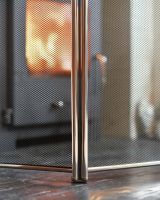 Close-Up of Integral Mesh for “Hemlyn” Polished Nickel Fire Guard Close-Up of Integral Mesh for “Hemlyn” Polished Nickel Fire Guard