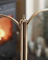 Close-Up of “Hemlyn” Polished Nickel Fire Guard Close-Up of “Hemlyn” Polished Nickel Fire Guard