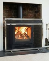 “Hildern Hall” Stainless Steel Contemporary Mesh Fire Guard Digital illustration