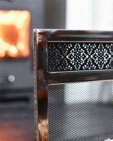 Close-Up of Stainless Steel Structure on “Hinburn House” Contemporary Log Store Close-Up of Stainless Steel Structure on “Hinburn House” Contemporary Log Store