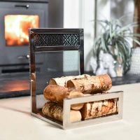 “Hinburn House” Contemporary Stainless Steel Log Holder 