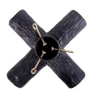 Cast Log Tree Holder Finished In Black Cast Log Tree Holder Finished In Black