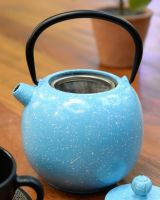 "Hoshi" Speckled Cast Iron Japanese Teapot With Lid Off "Hoshi" Speckled Cast Iron Japanese Teapot With Lid Off