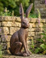 "Hunter" the Hare Cast Aluminium Garden Sculpture - Bronze and Copper Digital Illustration