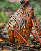 "Hutch" Steel Fox Garden Sculpture - Sitting close up of body