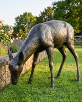 "Ivy" Brushed Gold Doe Eating Garden Sculpture Digital Illustration