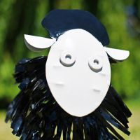 Close-up of the Face on the "Jacob Just The Job" Sheep Sculpture Close-up of the Face on the "Jacob Just The Job" Sheep Sculpture